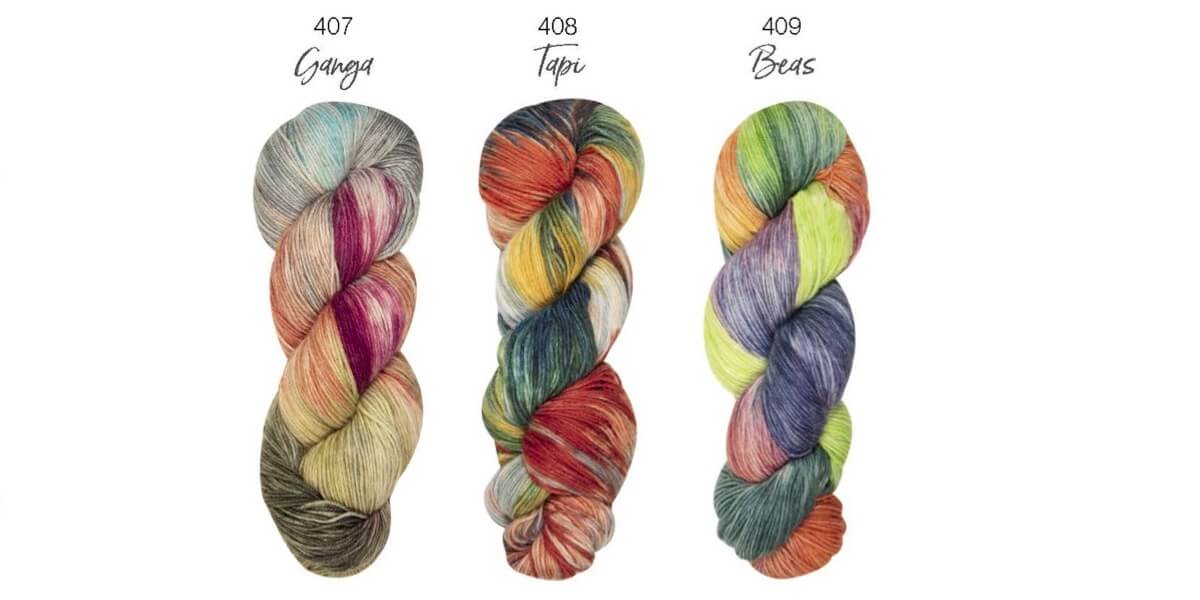 Meilenweit Merino Hand-Dyed handgefärbte Wolle und Garn Farbkarte 1 Teil 2