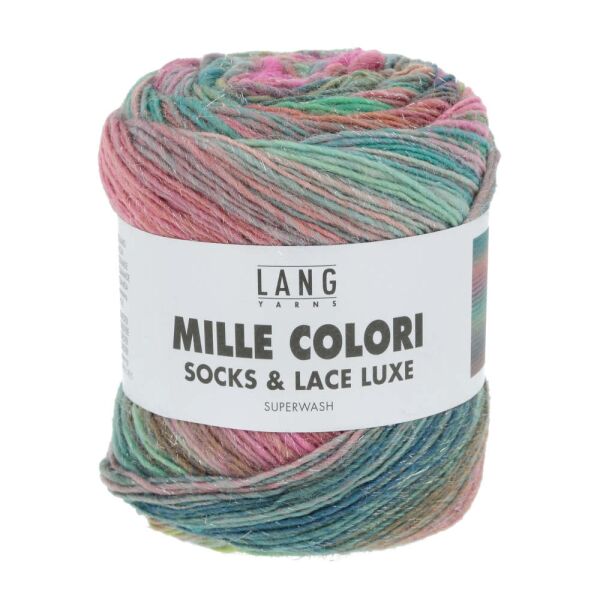 LANG YARNS MILLE COLORI SOCKS & LACE LUXE 0200 - PINK/GRÜN/VIOLETT  LY.8590200 Wolle und Garn Knäuel