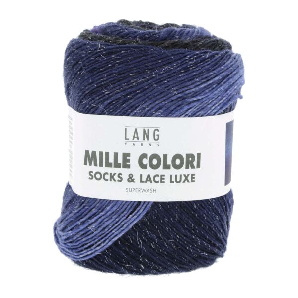 LANG YARNS MILLE COLORI SOCKS & LACE LUXE 0215 - NAVY/BLAU/PETROL  LY.8590215 Wolle und Garn Knäuel