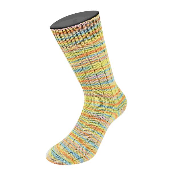 6006 - Zitrusgelb/Rosa/Türkis/Orange gestreift