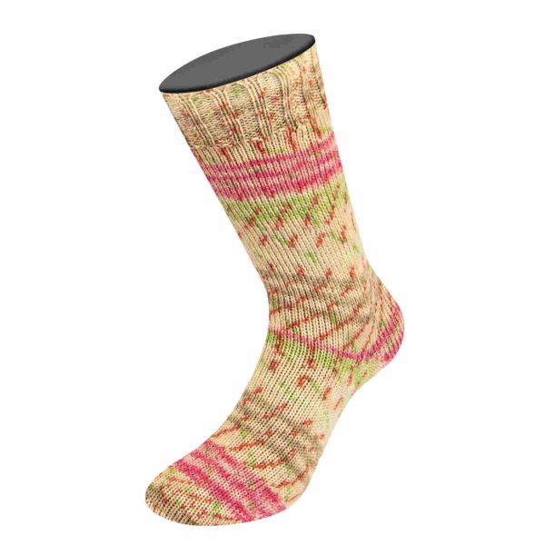 0514 - Pink/Natur/Taupe/Hellbeige/Hellgrün/Terrakotta Gestreift