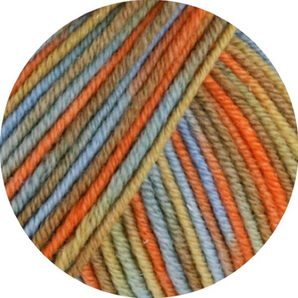 0834 - Orange/Ocker/Nougat/Seegrün/Graublau