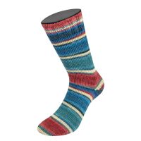 0925 - Enzianblau/Altrosa/Antikrot/Ecru/Seegrün/Blaupetrol Gestreift