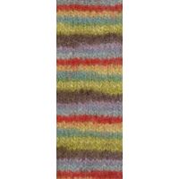 725 - Grau/Rost/Senfgelb/Türkis/Limette/Graubraun/ Fliederrosa