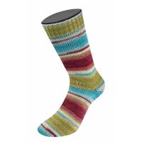 0136 - Burgund/Graurot/Mint/Türkis/Pistazie/Natur Gestreift