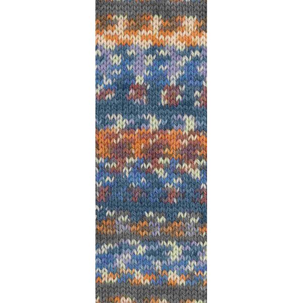 102 - Blau-Orange gemustert
